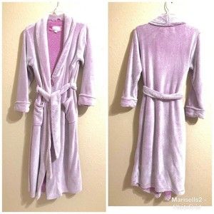 Oscar de la Renta wrap robe Pink plush spa robe Medium